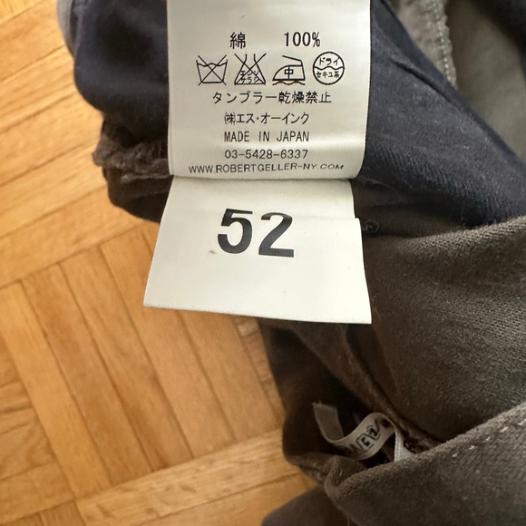 Robert Geller Slim fit Cotton Chino Pants Green Sz 52 Japan - Picture 7 of 9